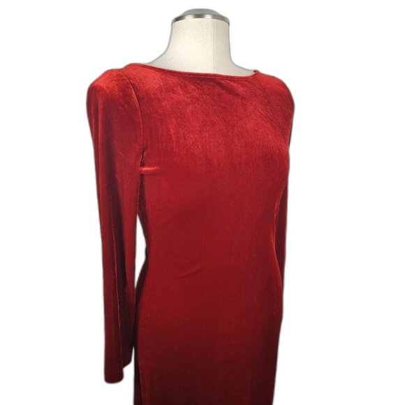 Ellen Tracy Linda Allard Backless Velvet Evening Gown Dress Lined Size Medium - Picture 8 of 14
